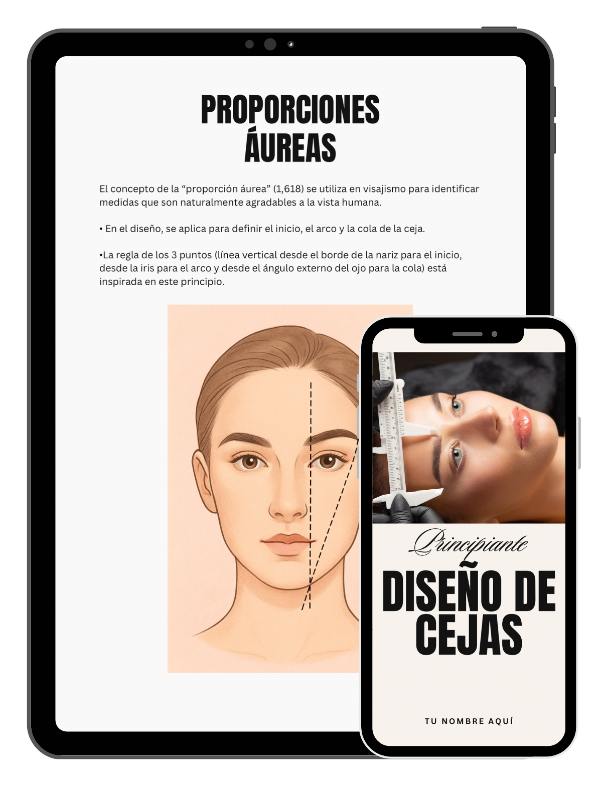Mockup del material de Diseño de Cejas
