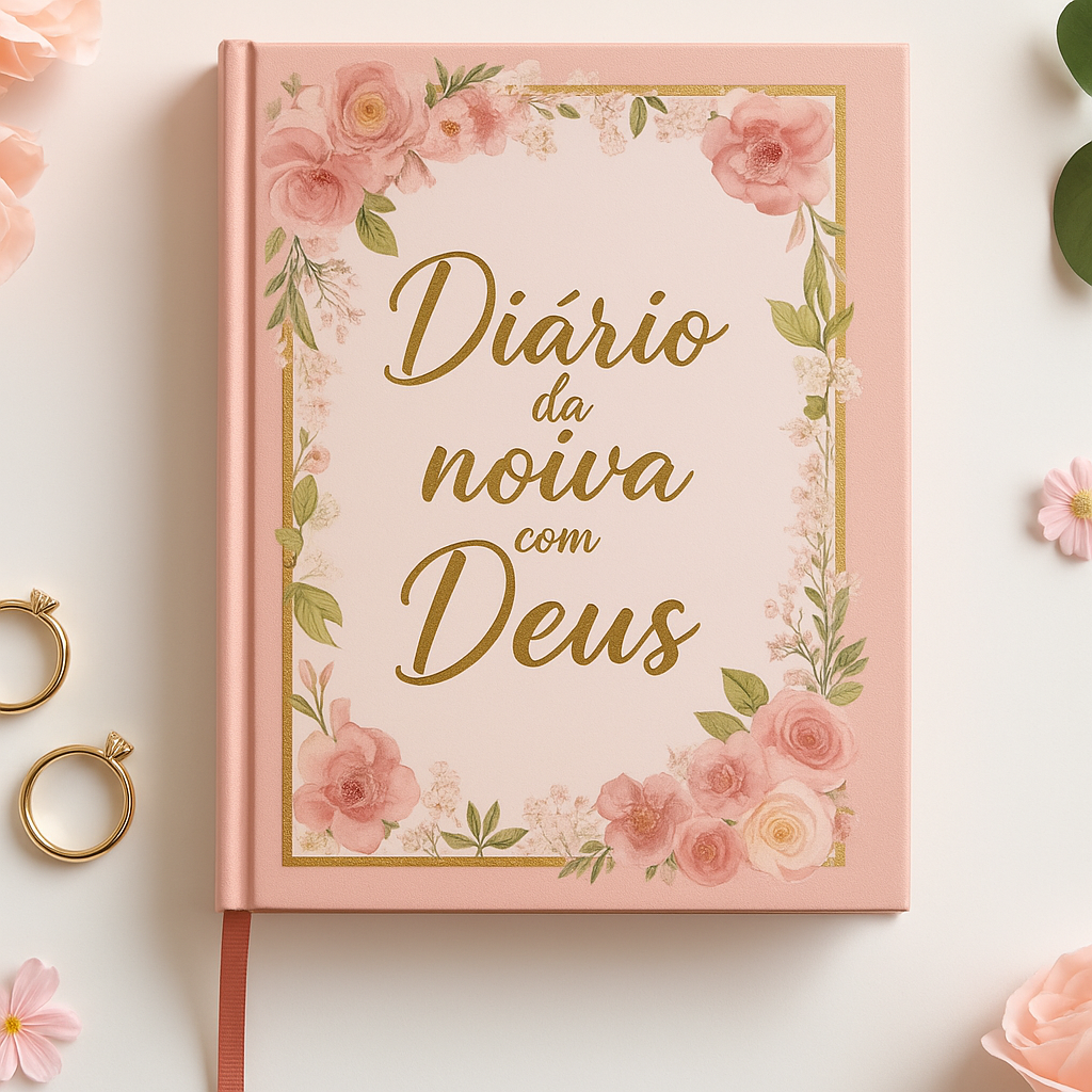Mockup do Diário da Noiva com Deus - material completo