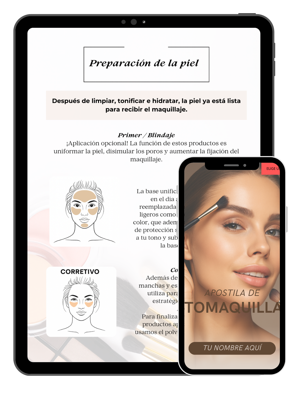 Mockup del Kit de Automaquillaje para cursos