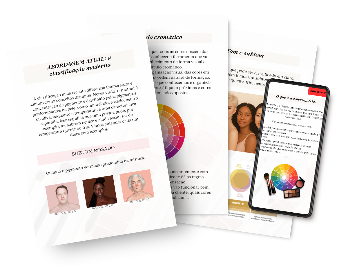 Páginas da apostila sobre colorimetria